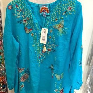 NWT Johnny was MArIPOSA linen 3/4 sleeve top